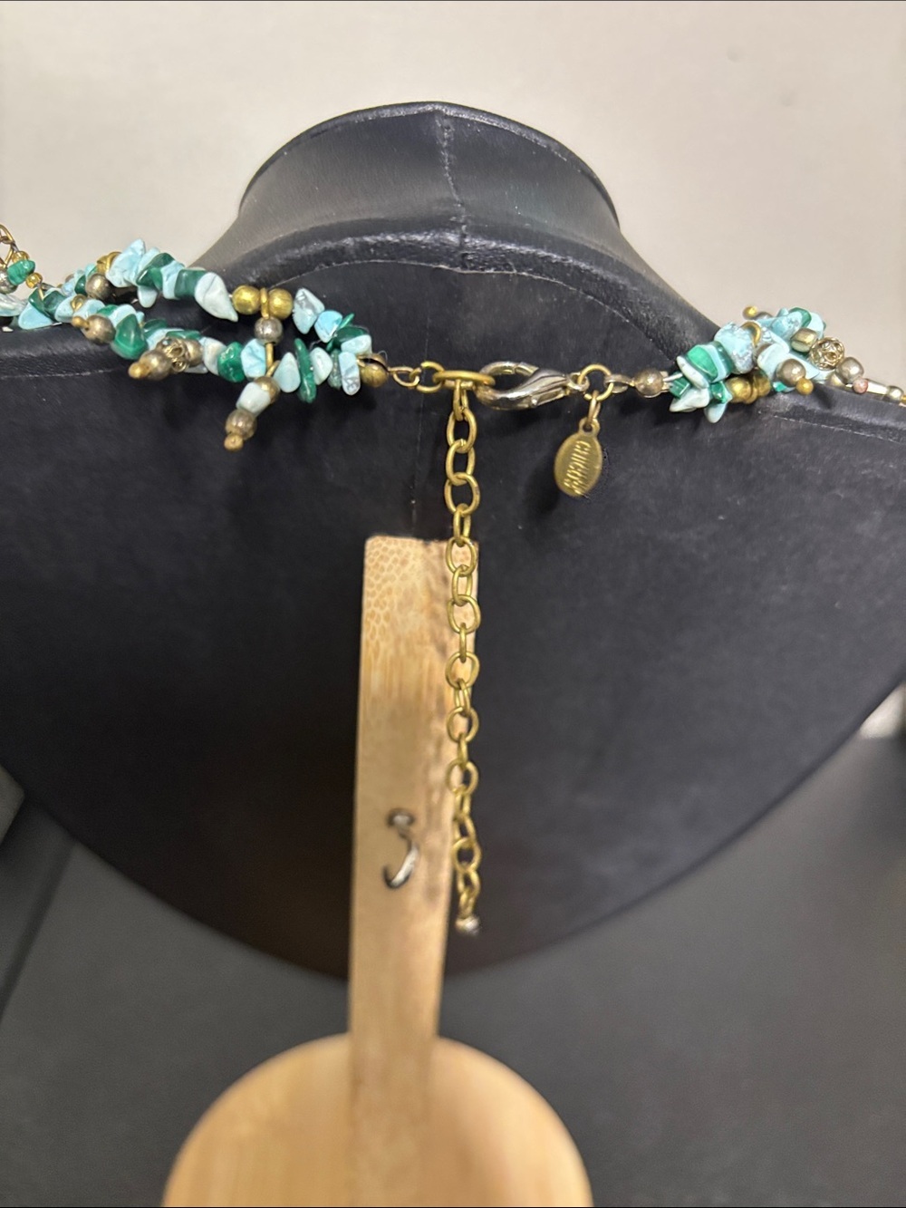 Chico’s Boho Turquoise Beaded Fringe Necklace - Gold Accent - Women Jewelry - Picture 4 of 7